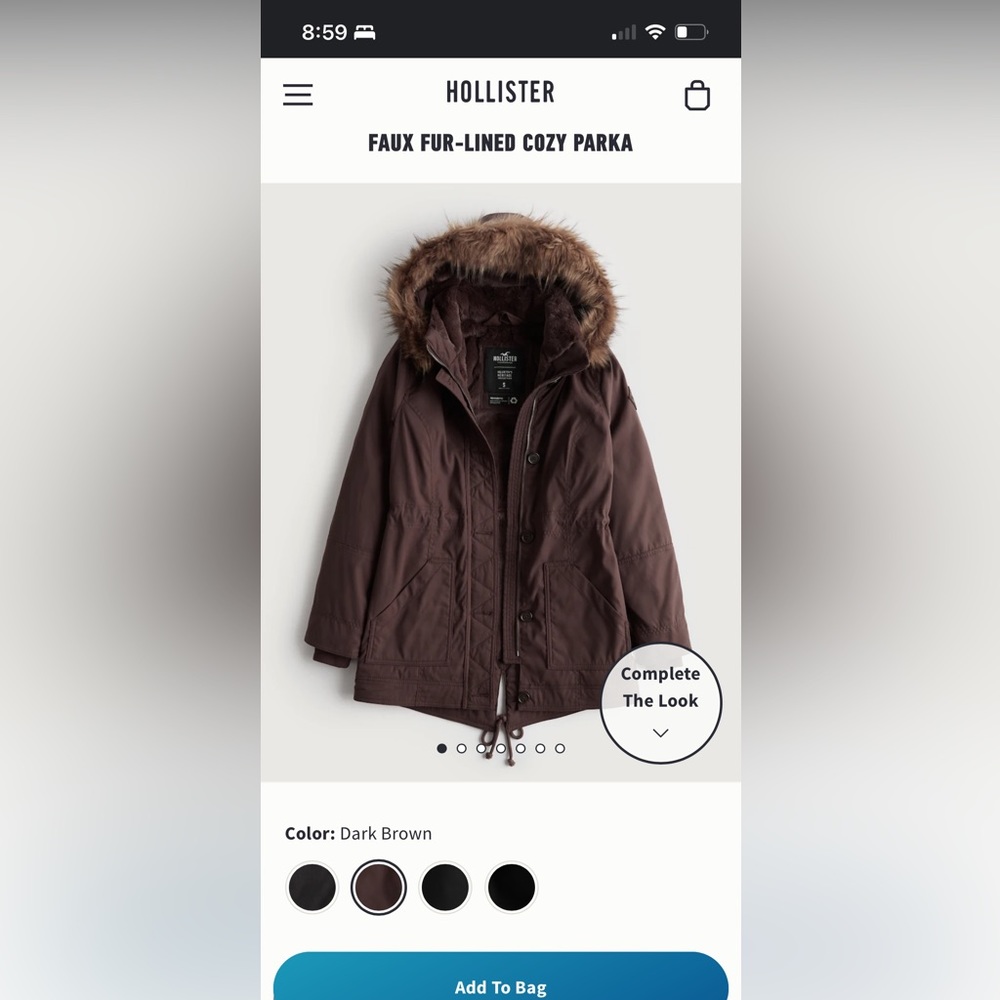 Hollister fur lined parka